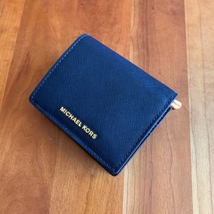 Michael Kors Jet Set Saffiano Leather Bifold Wallet-Blue